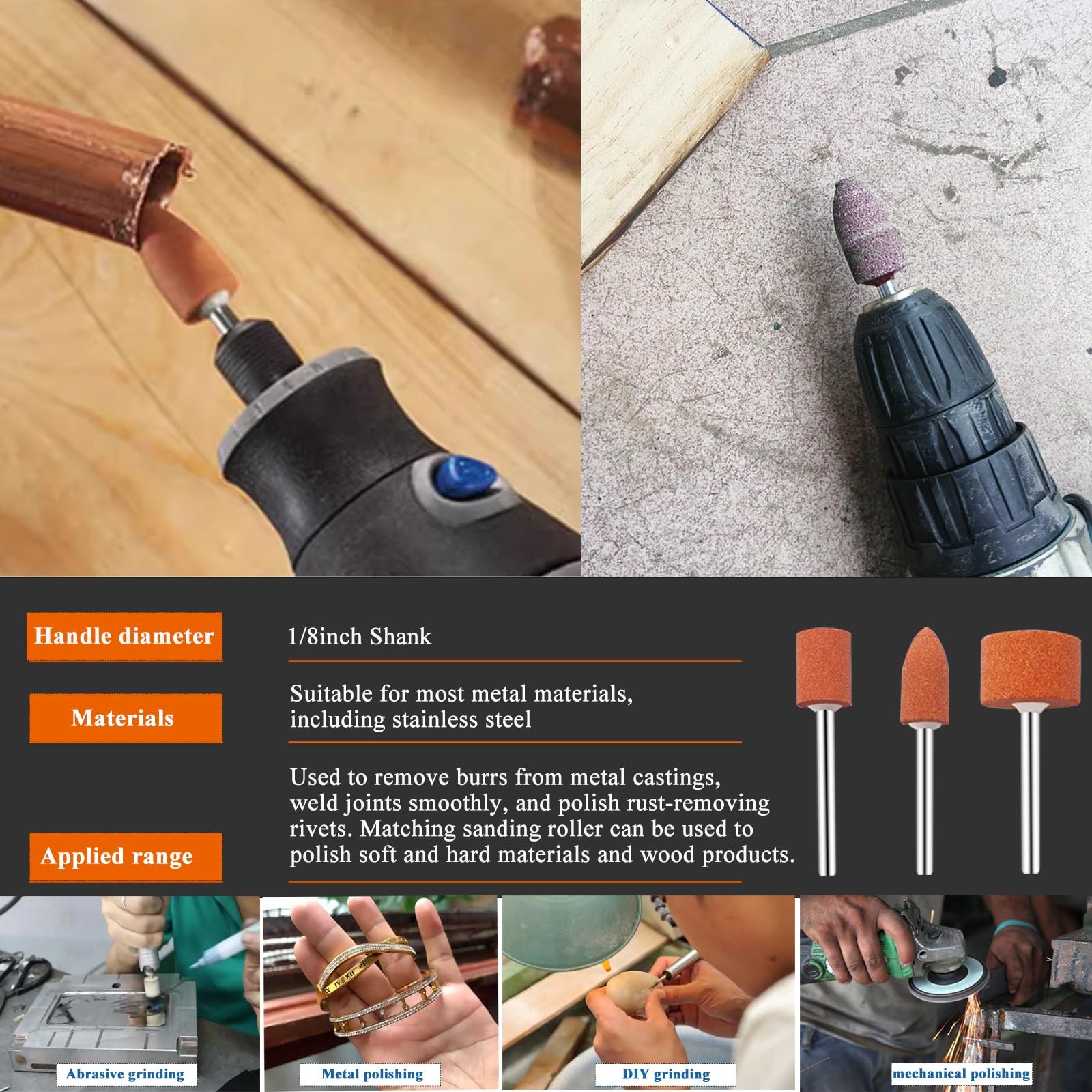 Sunxeke Sanding Drum Set for Most Rotary Drum+Sanding Bits