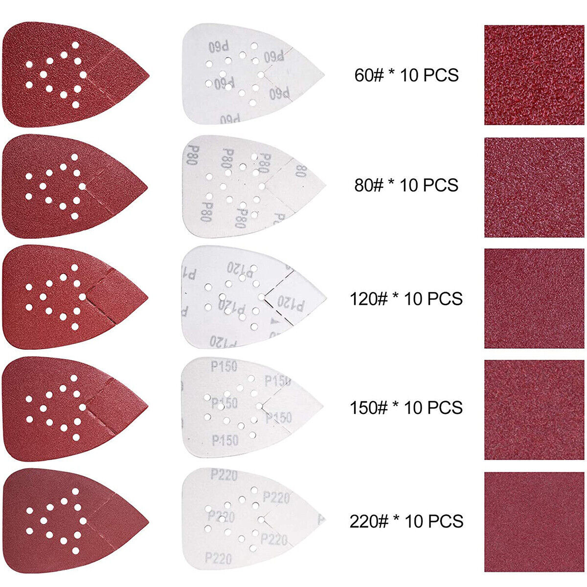 50PCS Mouse Detail Sanding Pads 60-220 Grit for Black+Decker Sander Sandpaper