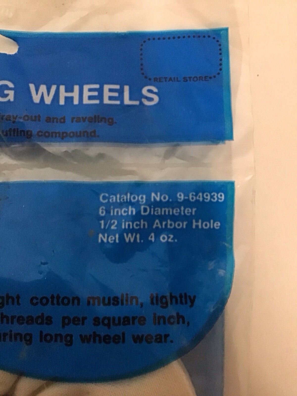 Sears Craftsman 6” Bias Buffing Wheels 1/2″ arbor hole #9-64939 new old stock