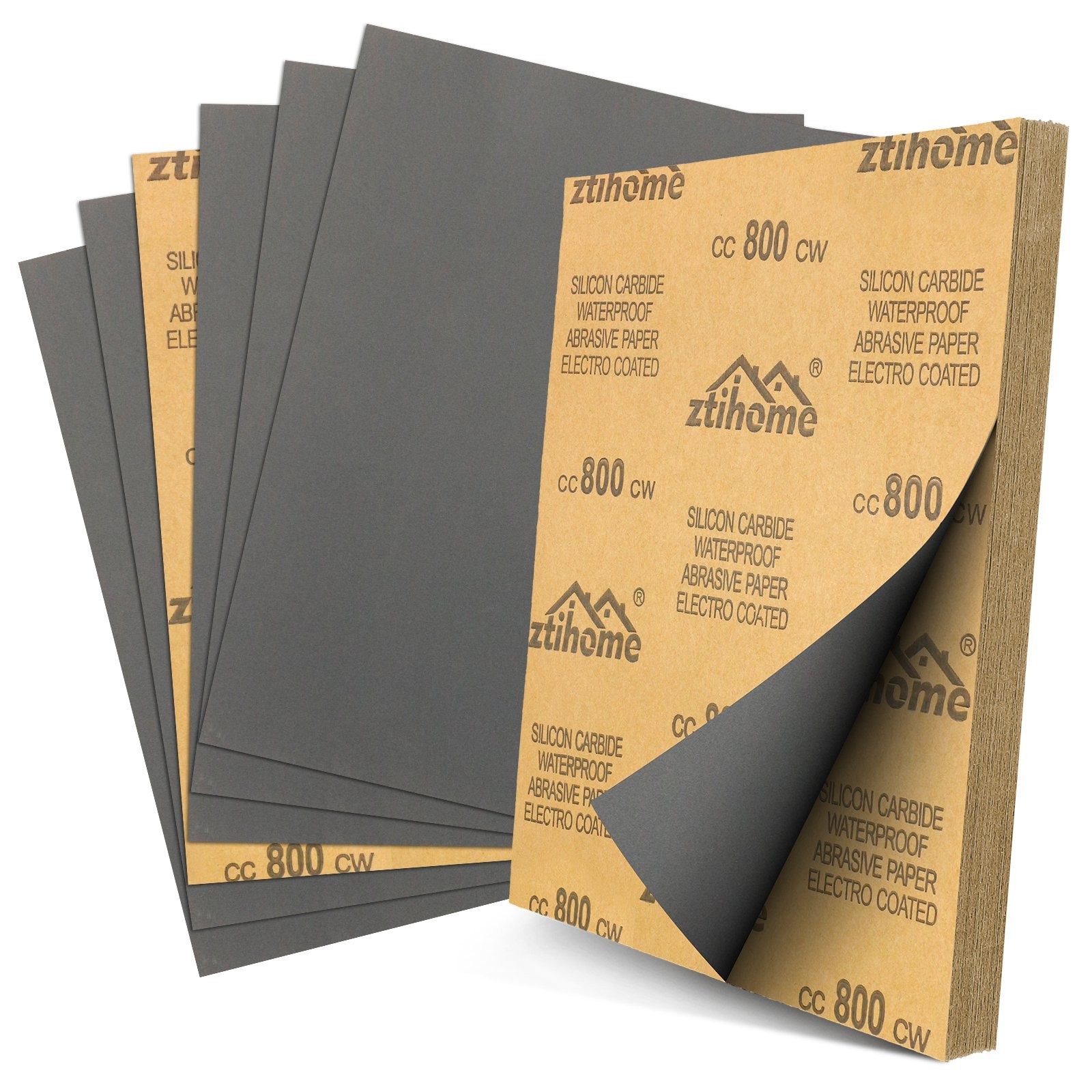 50x 9*11 Wet Dry Sandpaper Sheet Silicon Carbide 800 Grit Waterproof Automotive