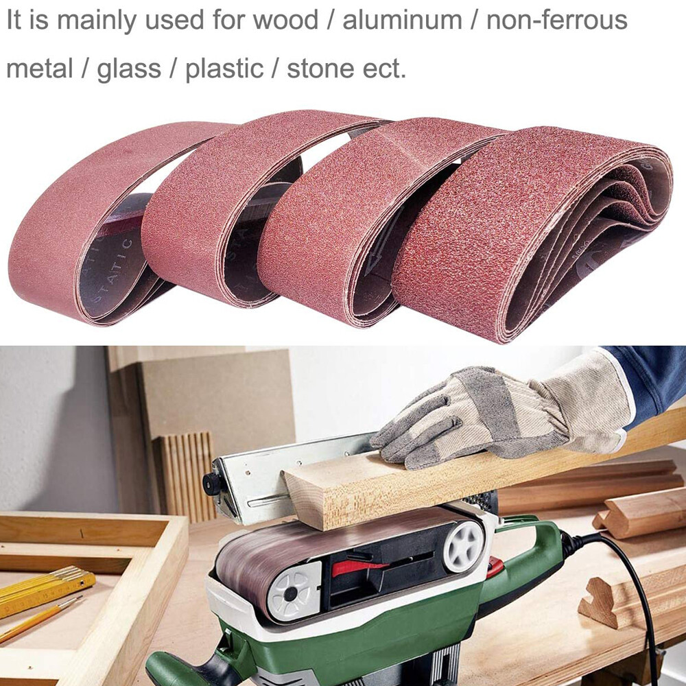 20PCS 3×21 in Sanding Belts 40 60 80 120 150 240 400 Grit Belt Sander Sandpaper