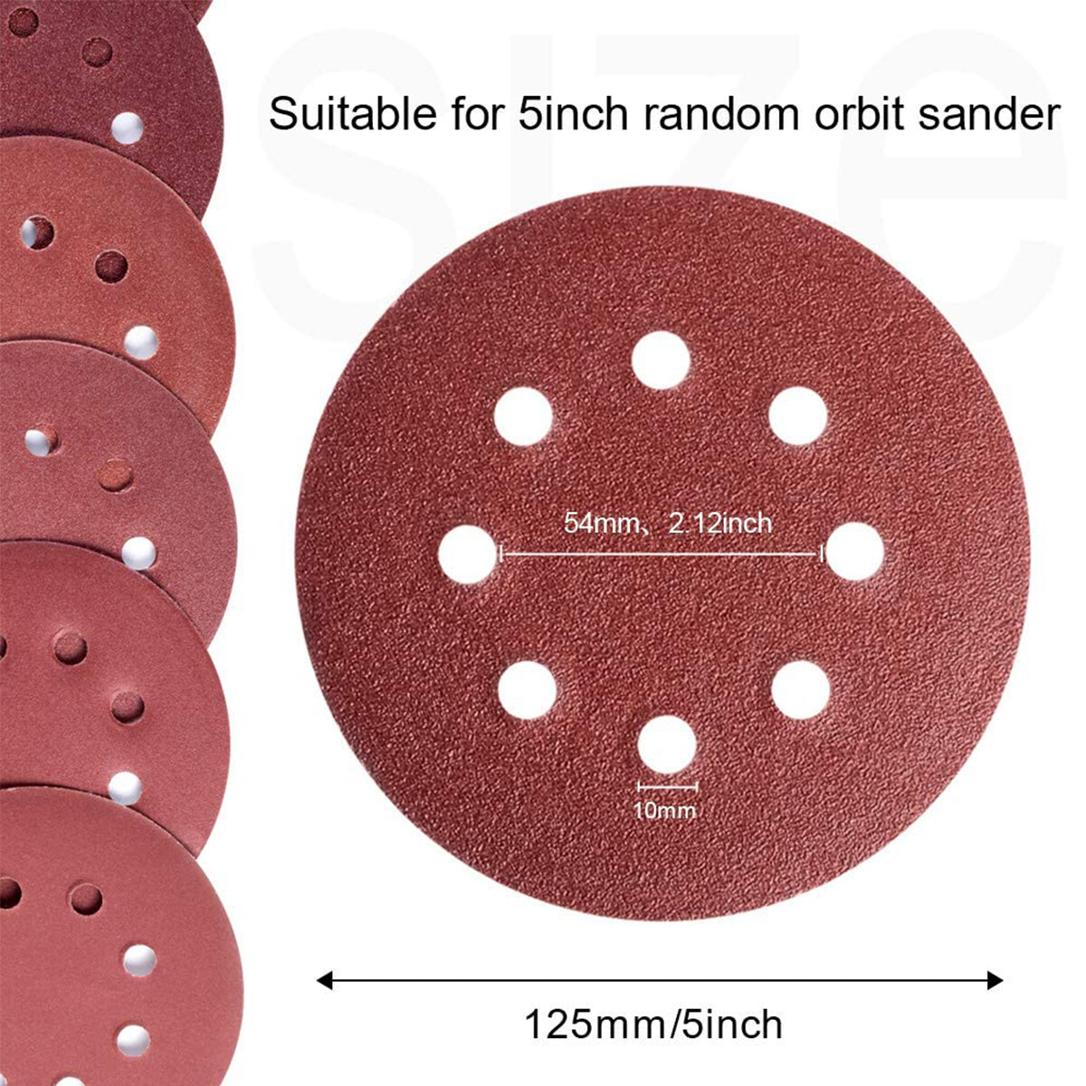 150PCS 5inch Sanding Discs 8-Hole Hook&Loop Orbital Sander Paper Pads 60-600Grit