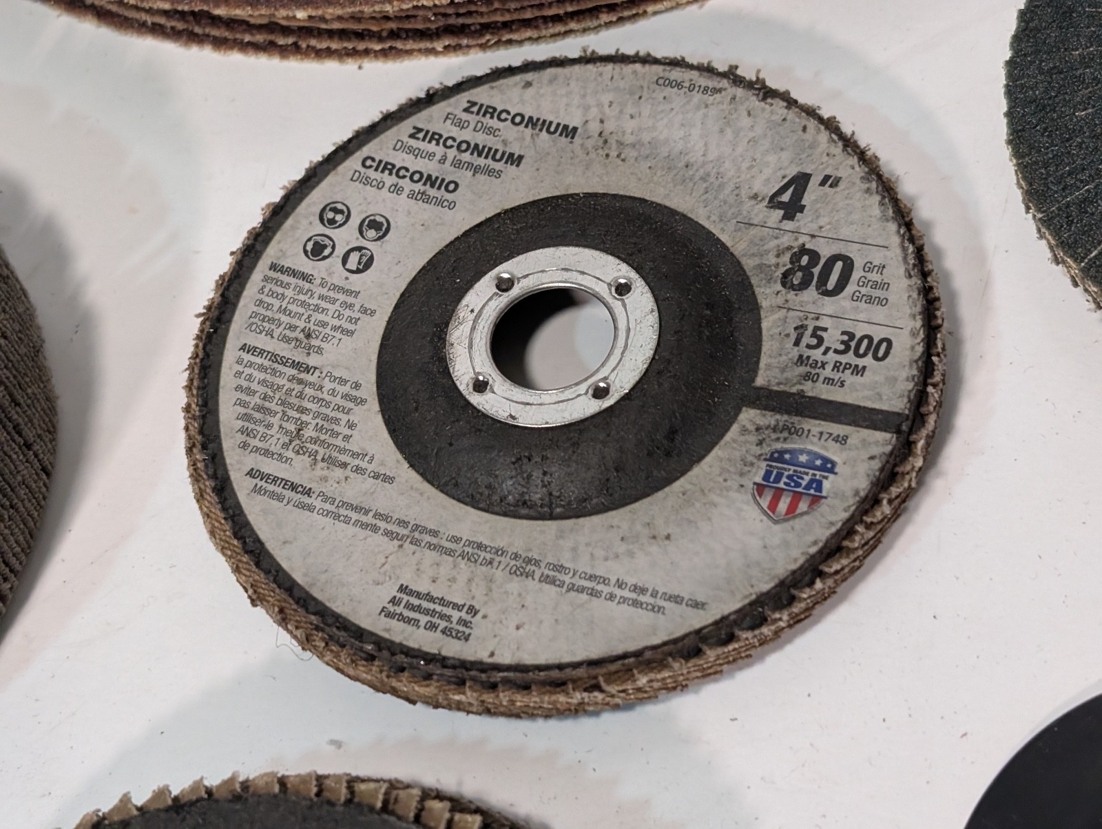 Lot of 70 Assorted Grinding and Sanding Wheels/Belts, Some Used, Most Unused