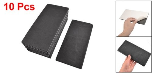 uxcell 10 Pcs x Black Rectangle Adhesive Foam 23.2 x 11 x 0.8cm,