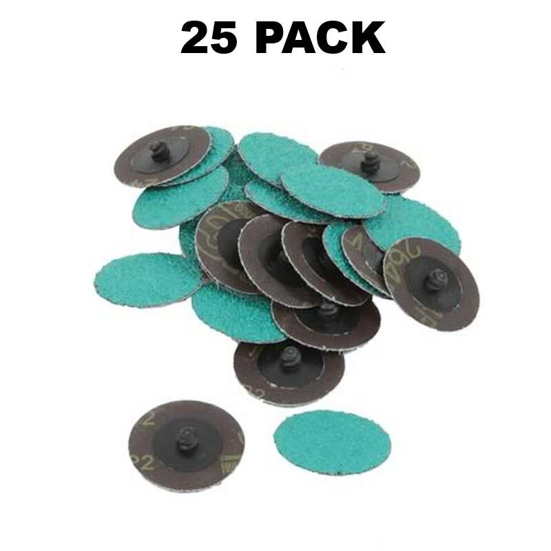 25 Pack – 3″ 24-50 Grit Zirconia +Grind Aid Quick Change Sanding Discs Type R