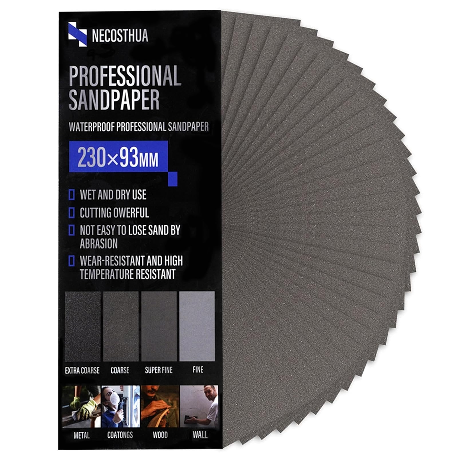30PCS 3000 Grit Sandpaper Sheets for Wood, Metal, Automotive, 9×3.6 Inch