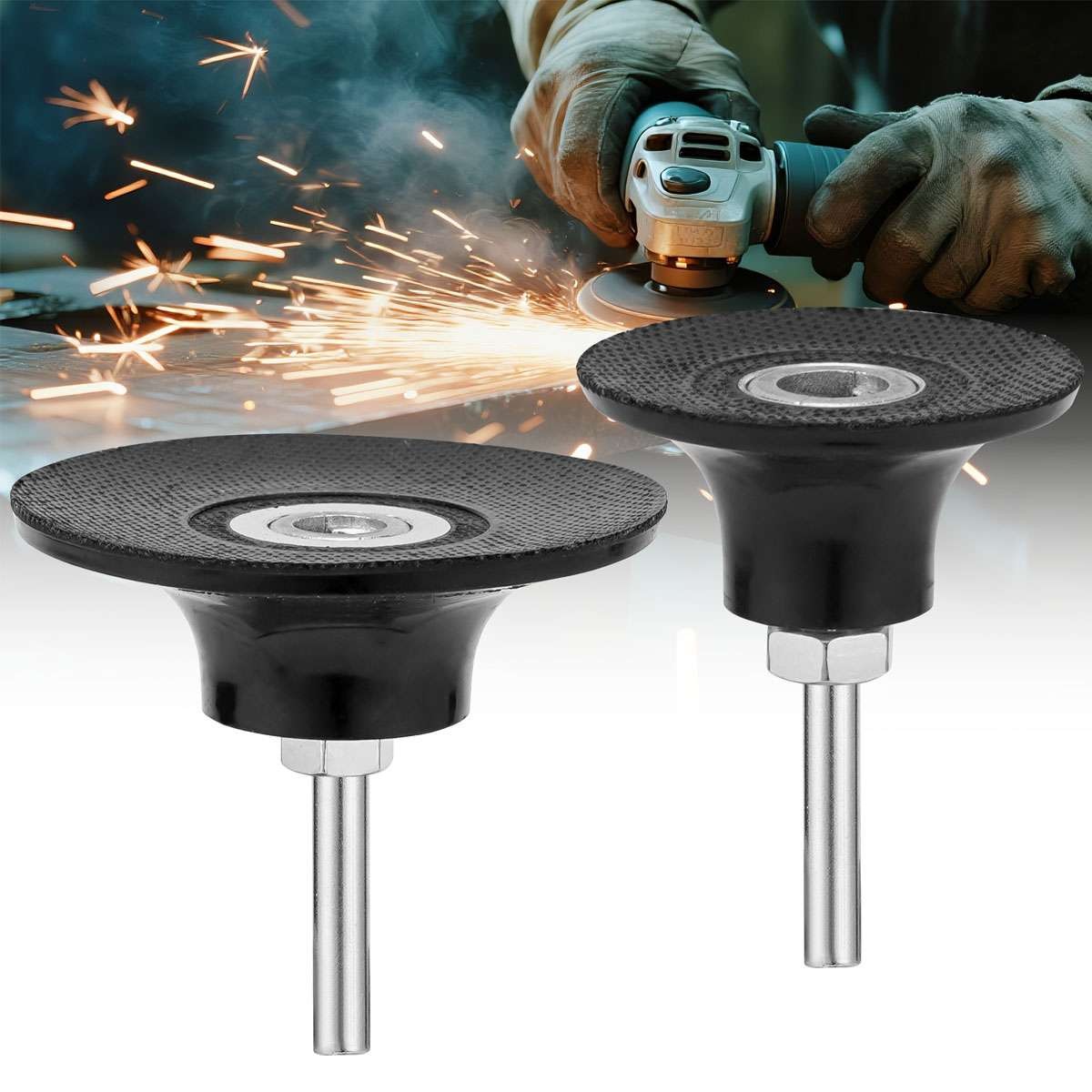 1/2pcs 1/4″ Shank Roll Lock 2/3in Sanding Disc Pad Holder for Die Grinder Dril