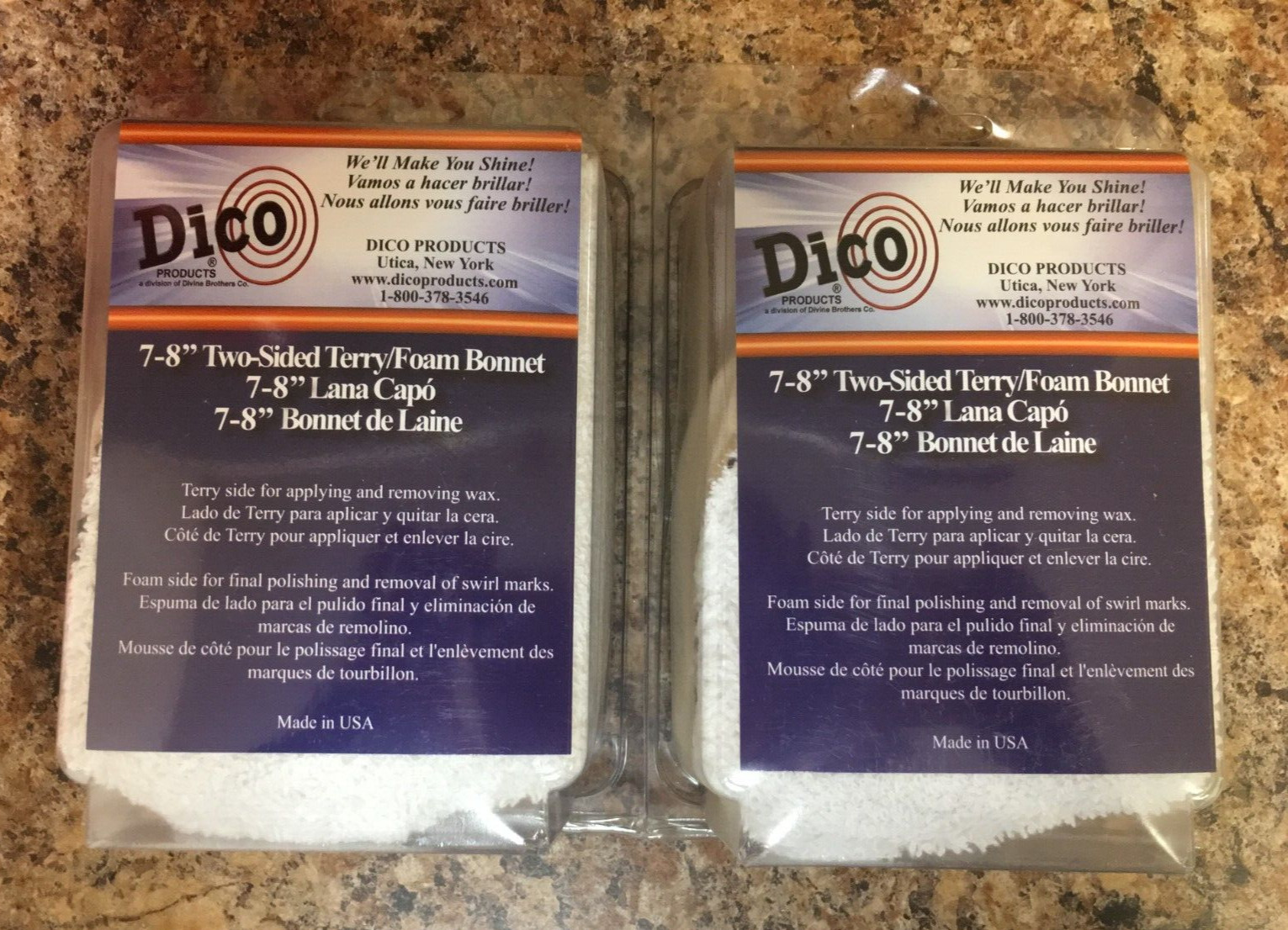 Dico 7410861 7-8 in. Two-Sided Terry/Foam Bonnet Pk of 2