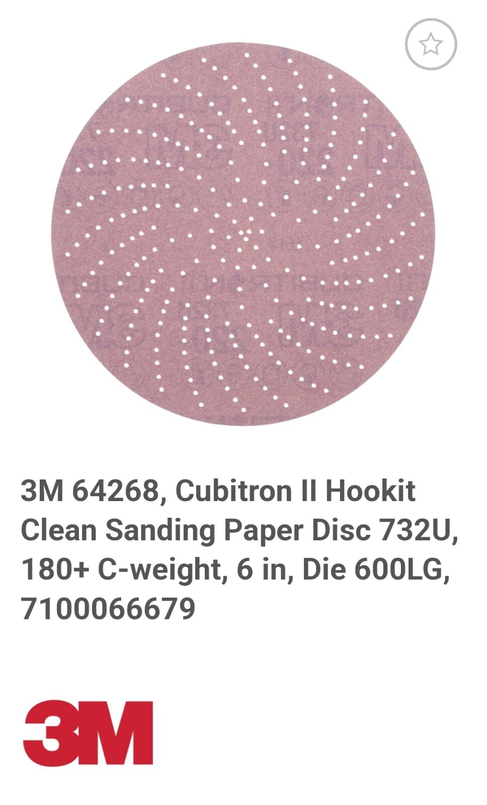 3M Cubitron II 64268 6″ Hookit Clean Sanding Abrasive Discs, 180+ Grit, 250 CT.