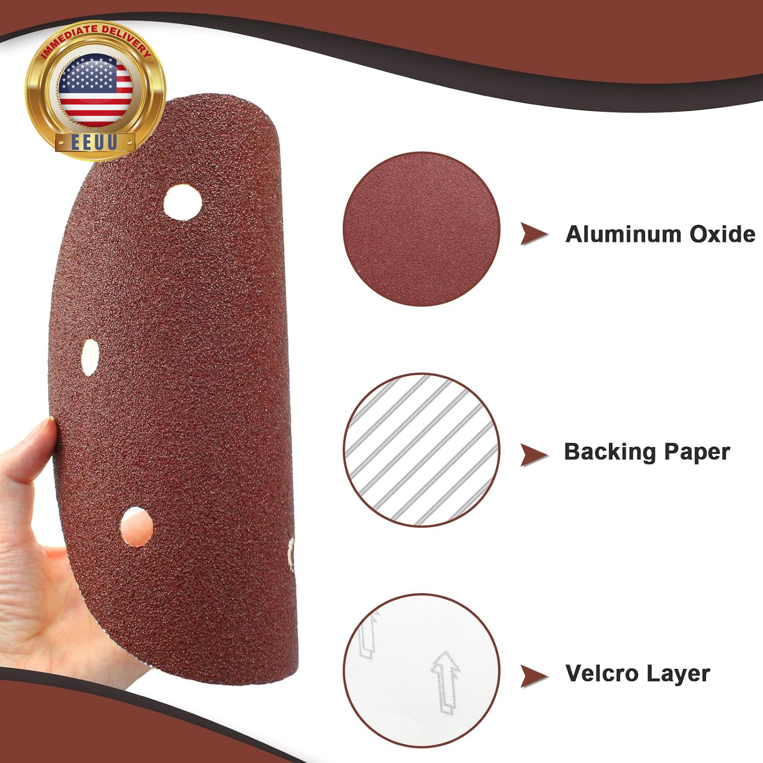 12PCS 9 Inch Sanding Discs 60 Grit, 6 Hole Hook and Loop Sandpaper, round Sandin