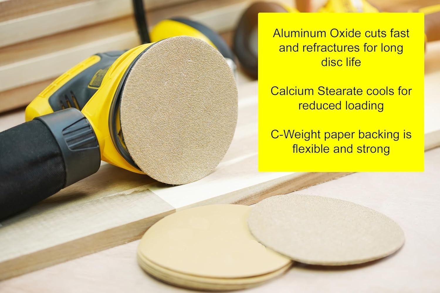 LR6C220 Gold 6″ PSA 220 C-Weight Aluminium Oxide Stearated 100 Sanding Discs…