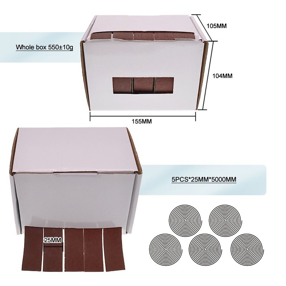 Furniture Polishing Sandpaper Roll Red 2.5 x 500cm Aluminum Oxide Abrasive
