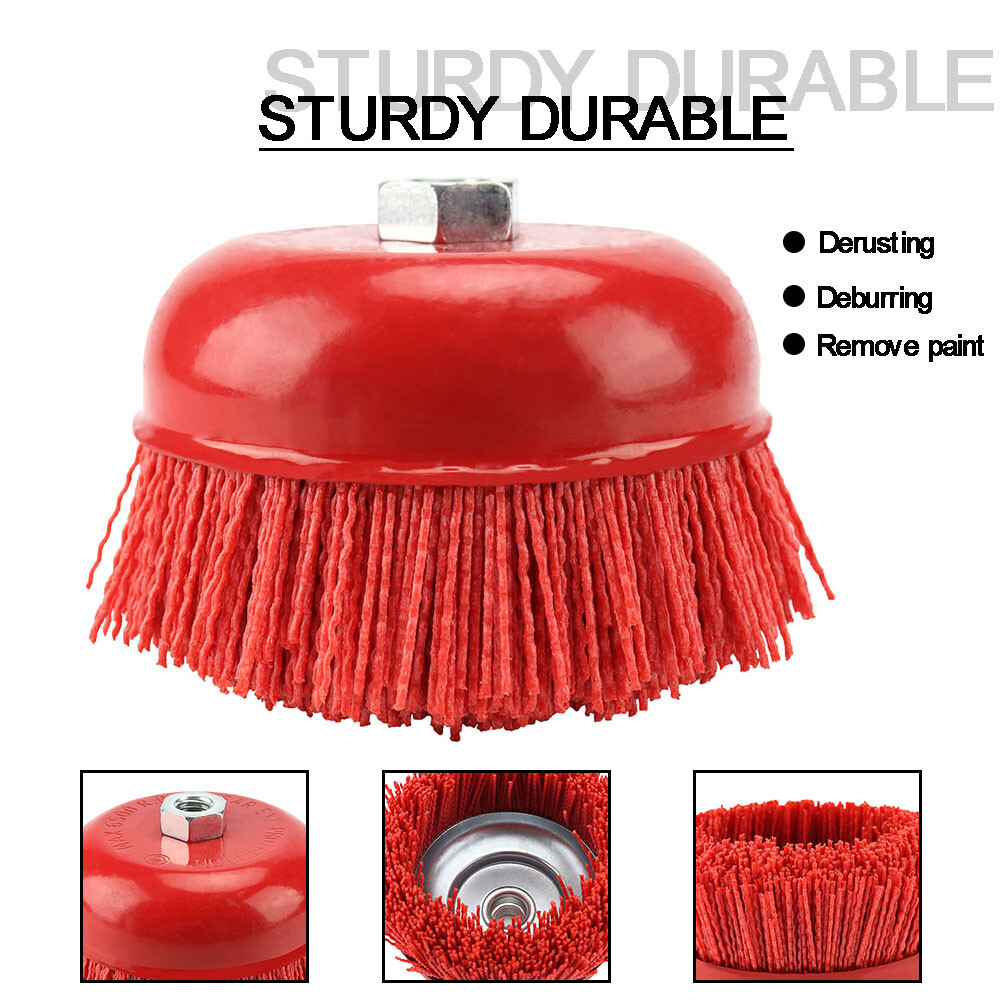 150mmCup Nylon Abrasive Brush Wheel Pile Polymer-abrasive For Angle Grinder Tool