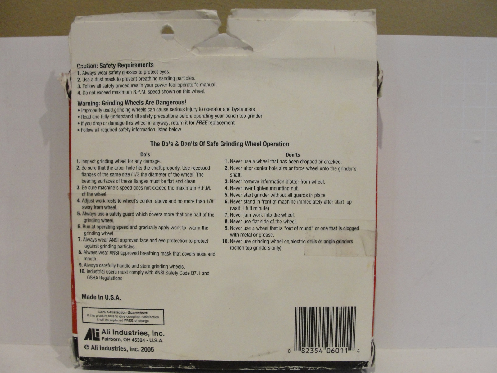 Ali Industries Gator 6″ x 3/4″ Grinding Wheel 60 Medium Aluminum Oxide, No. 6011