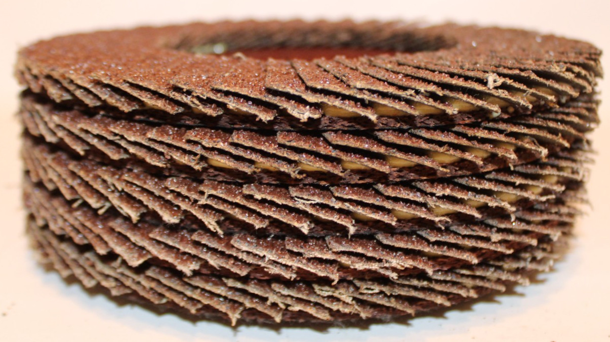 7″ x 7/8″ 24 Grit Flap Disc, FLAT Grinding Wheels, Fiber./AL. Oxide – Lot of 5