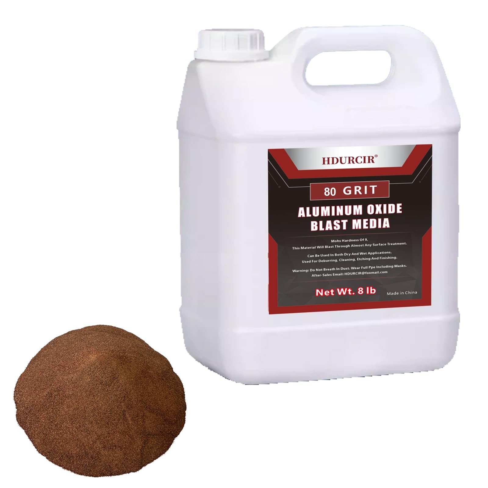 Aluminum Oxide 8 LBS 80 GRIT Medium to Fine Sand Blasting 8 LB, 80 Grit