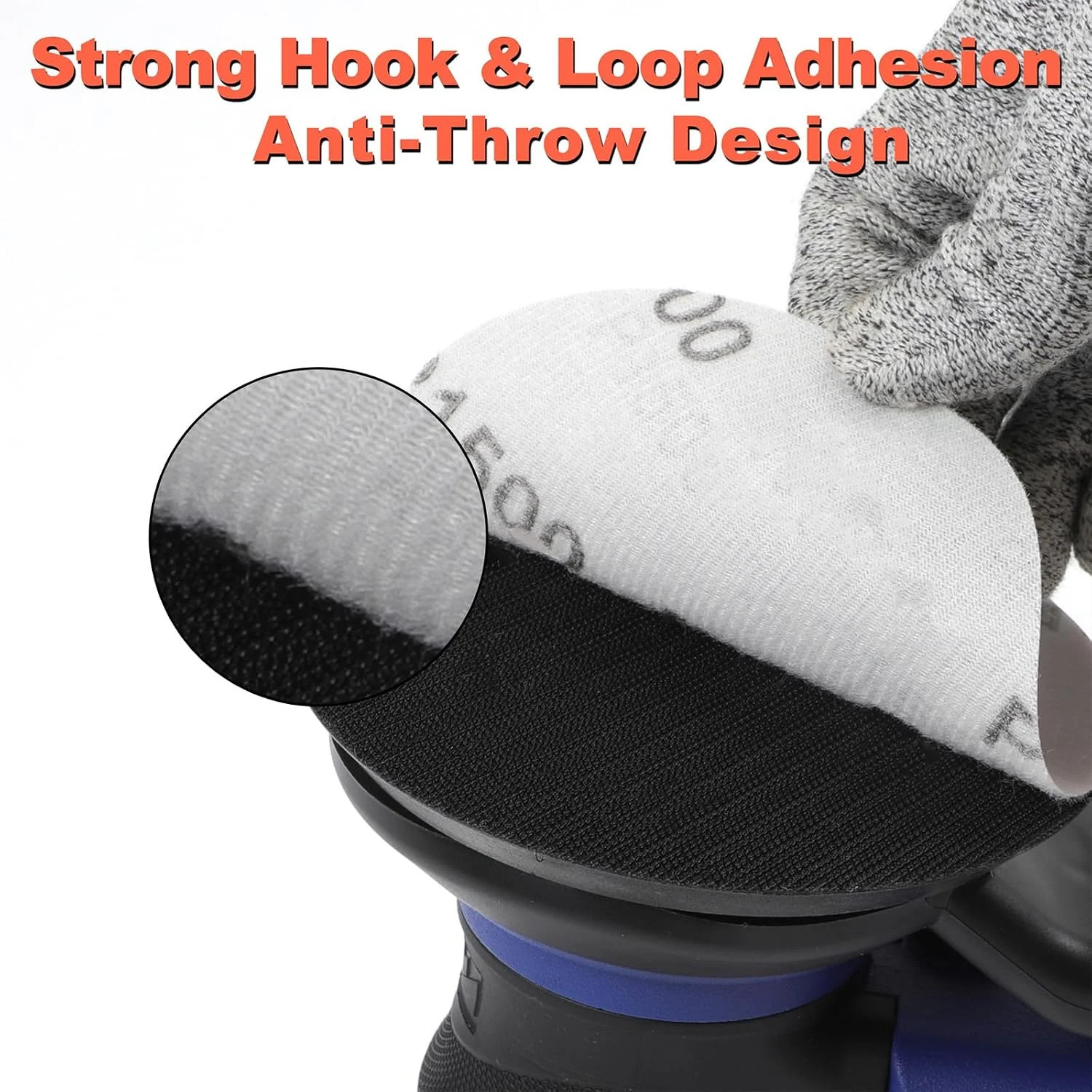 6 Inch Film Sanding Discs: 60 Grit No-Hole Hook and Loop Sandpaper Disc | 100Pcs