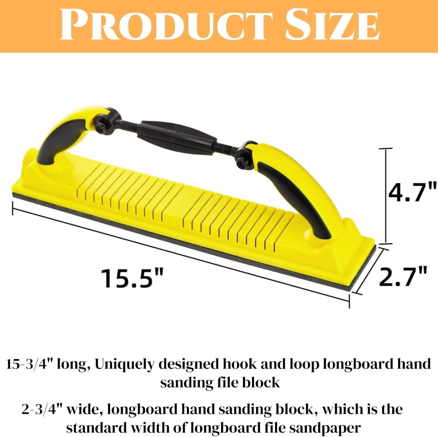 Adjustable Radius Hand Sanding Block Hook & Loop Longboard File for Auto Wood
