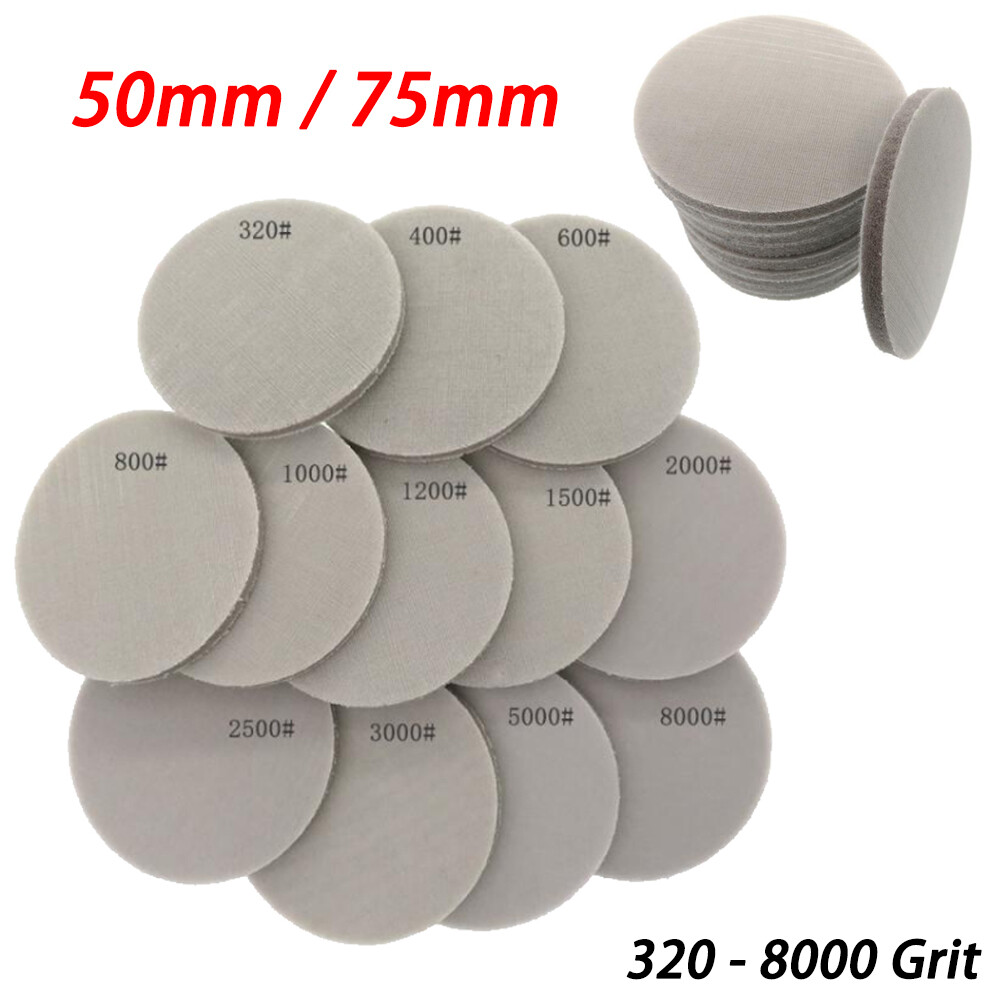 50mm/75mm Sponge Sanding Discs 320 – 8000 Grit Wet and Dry Hook & Loop Sandpaper