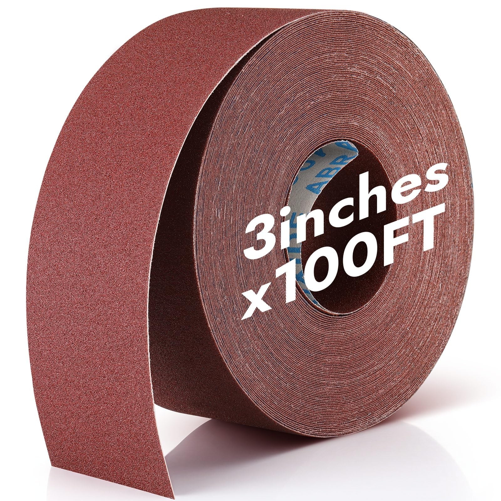 120 Grit Sandpaper Roll 3″x100ft – Aluminum Oxide Emery Cloth for Wood Furniture