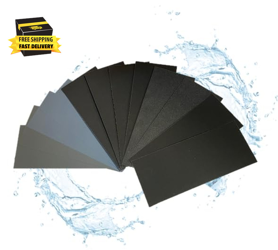 12Pcs Sandpaper 800 to 5000 Grits, Wet and Dry Sandpaper 9X3.6 Inch for Cars Pol