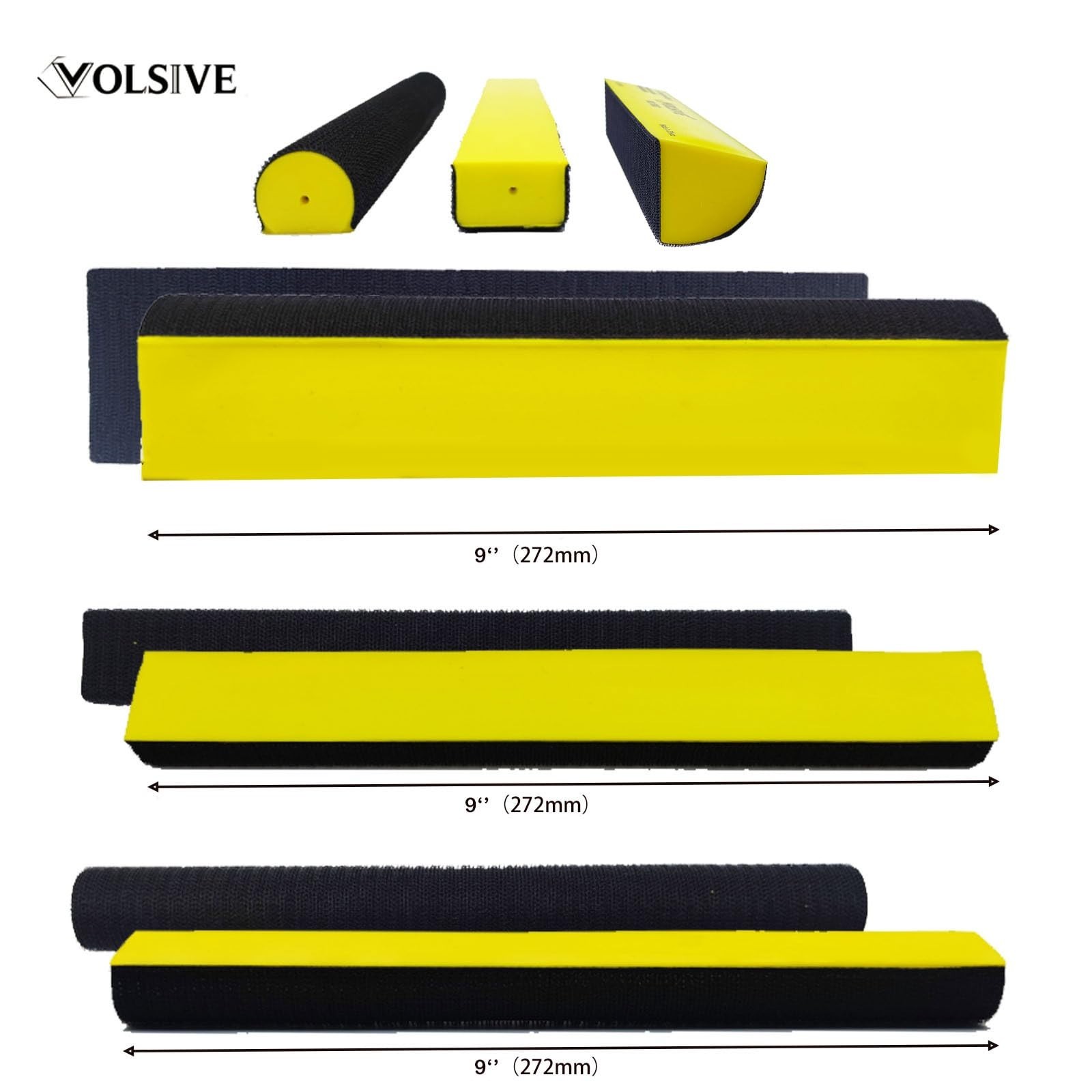 7Pcs Hand Sanding Block Set, Rectangle Handheld Sanding Pad, Hook and Loop Inter