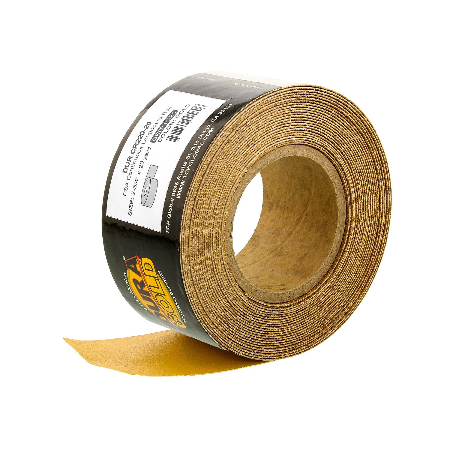 Dura-Gold Premium Gold 220 Grit PSA Longboard Sandpaper, 20 220-Grit,