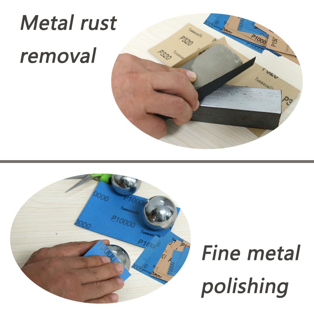 60Pcs of 9×3.6 Inch 8 Grit Mixed Packing Wet and Dry Sandpaper, Woodworking F…