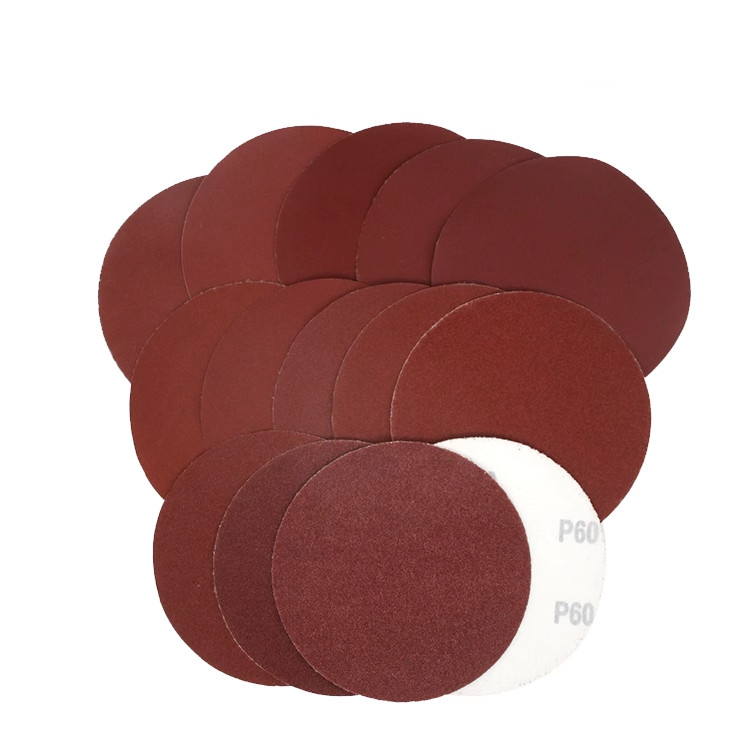 5” 6” P60-P2000 Grit Round Red Sandpaper Pads Sanding Discs Flocking Discs