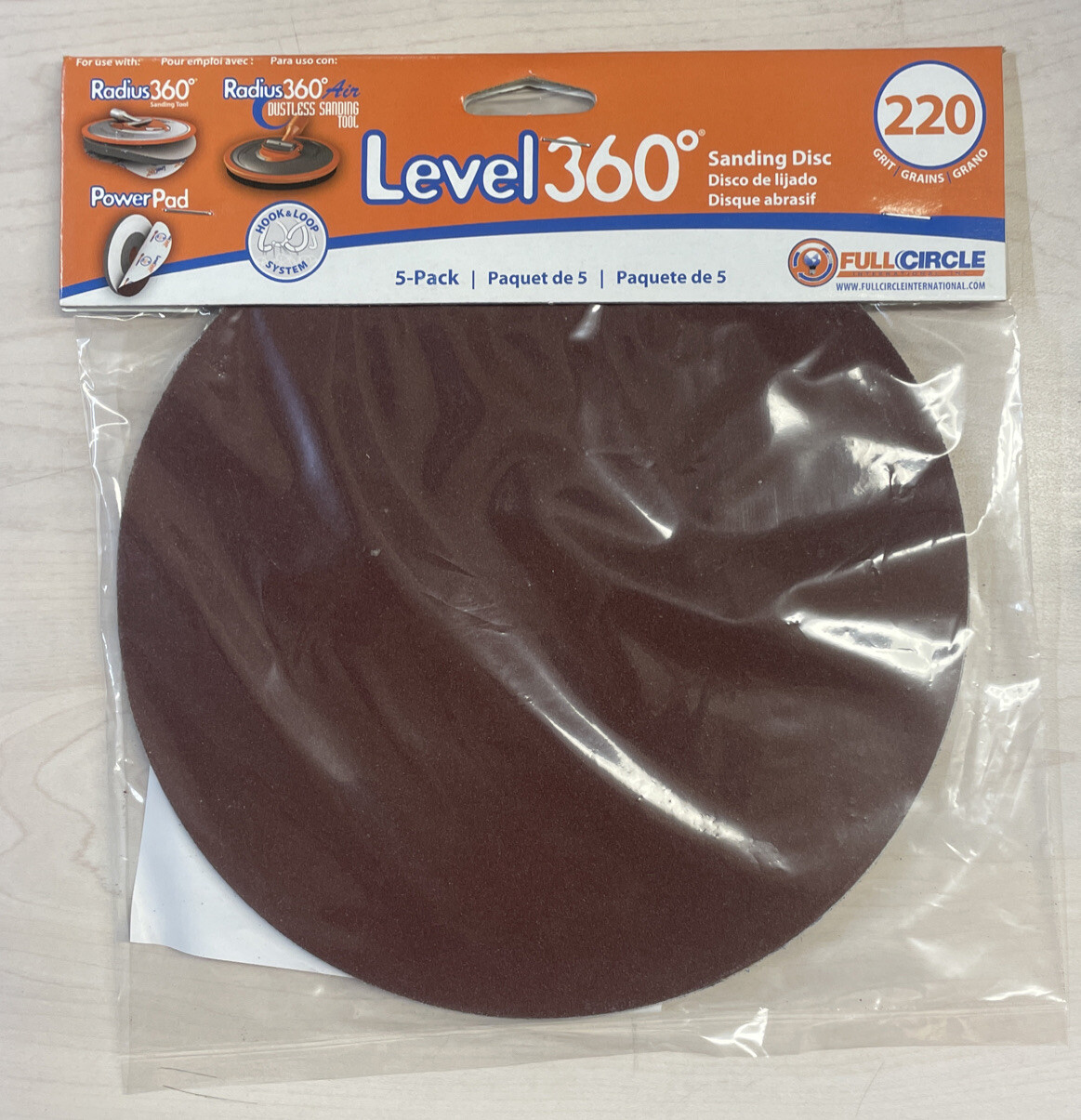 Radius 360 Drywall Sanding Discs, 9″ 220-Grit (5 Pack) Fits PC 7800