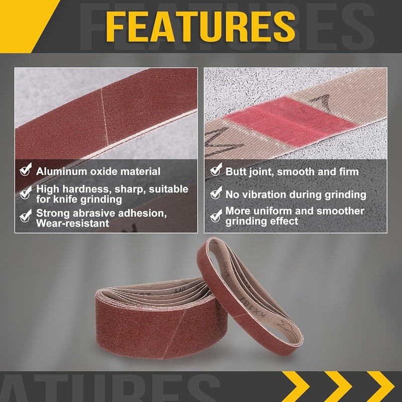 Abrasive Belts Knife Grinding Metal Polishing Woodworking Rust Removal 80 Grit