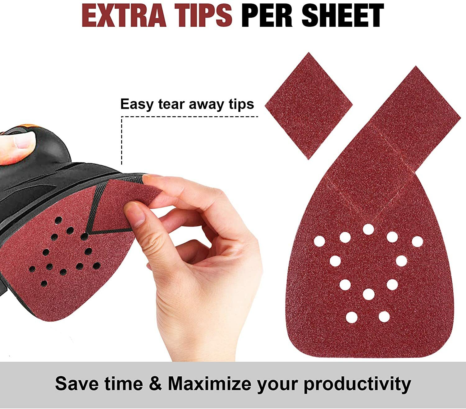 53PACK Hook and Loop Sanding Pads Mouse Sander Sandpaper Pads for Black+Decker
