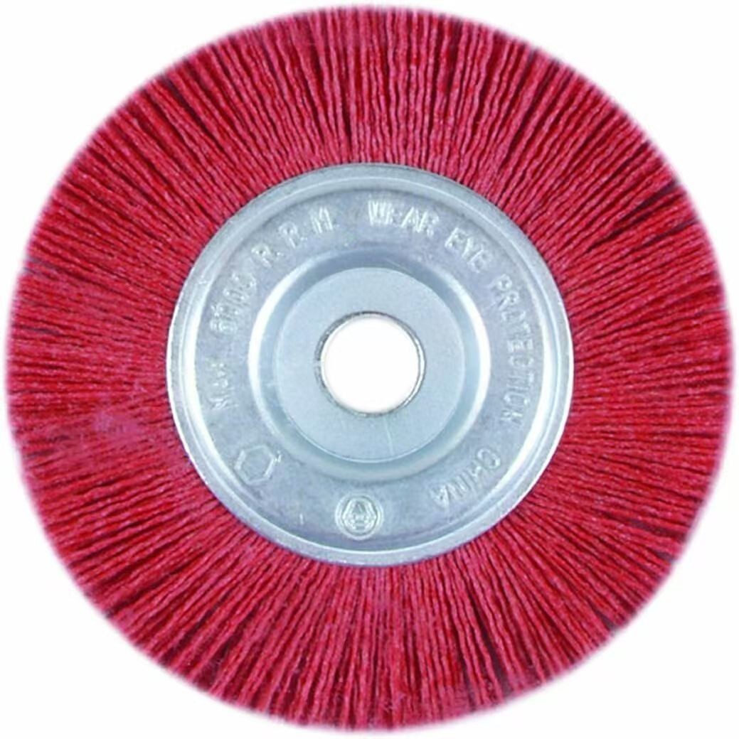 6″ NYLON WHEEL BRUSH MEDIUM GRIT BENCH GRINDER 1/2 ARBOR
