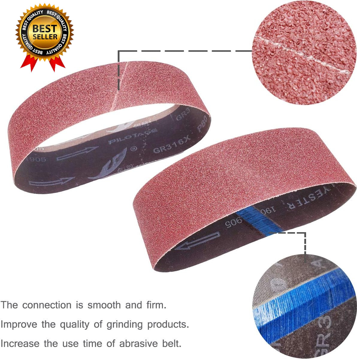 20 PCS 3 Inch X 21 Inch Abrasive Sanding Belts – 5 Each of 40 80 120 240 Grit Al
