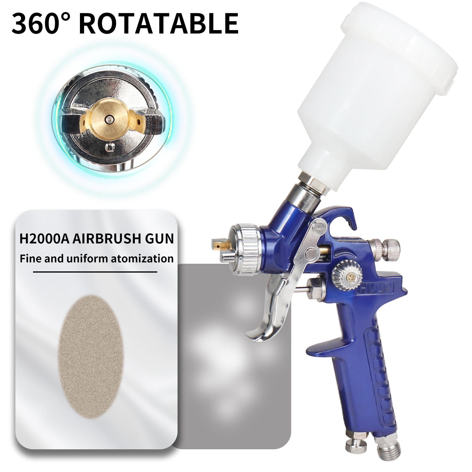 Mini HVLP Spray Gun 0.8/1.0mm Nozzle Gravity Body Painting For Spot Repair Tool