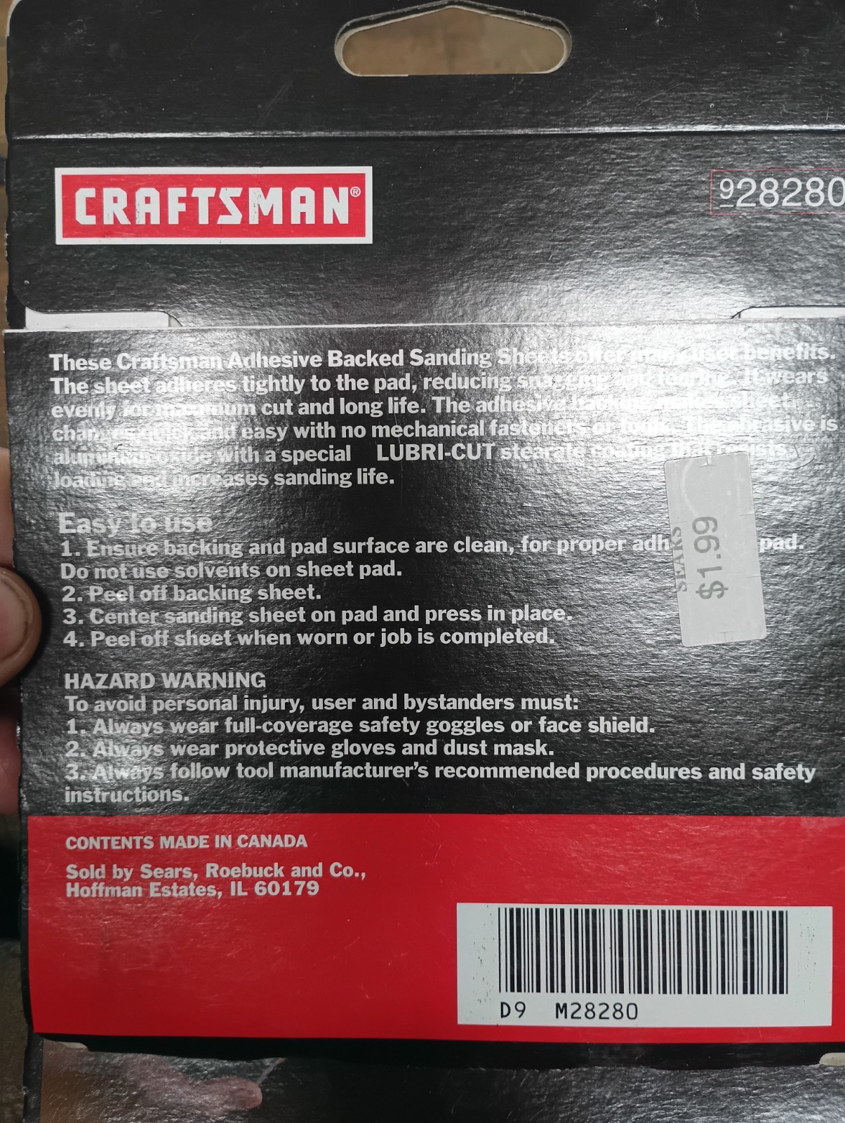 Craftsman 928280 Extra Fine 220 Grit Adhesive Backed 4½x4½ Sanding Sheets