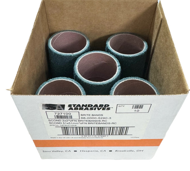 Standard Abrasives 2″ x 2″ Surface Conditioning Spiral Bands VFN A/O 10 Pack