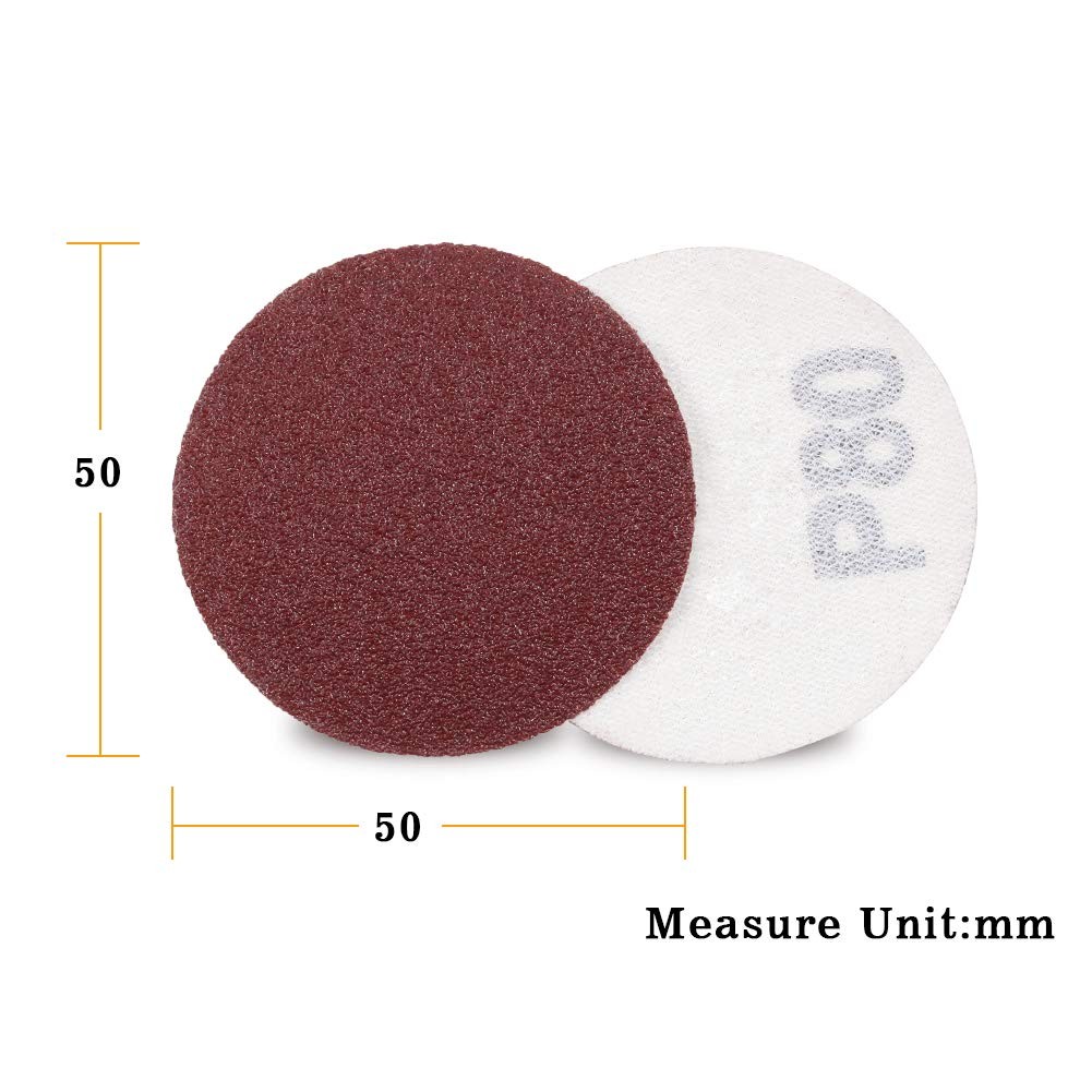 SPEEDWOX 100pcs Sanding Discs 2 inch Sandpaper 80 Grit Hook and Loop Sanding …