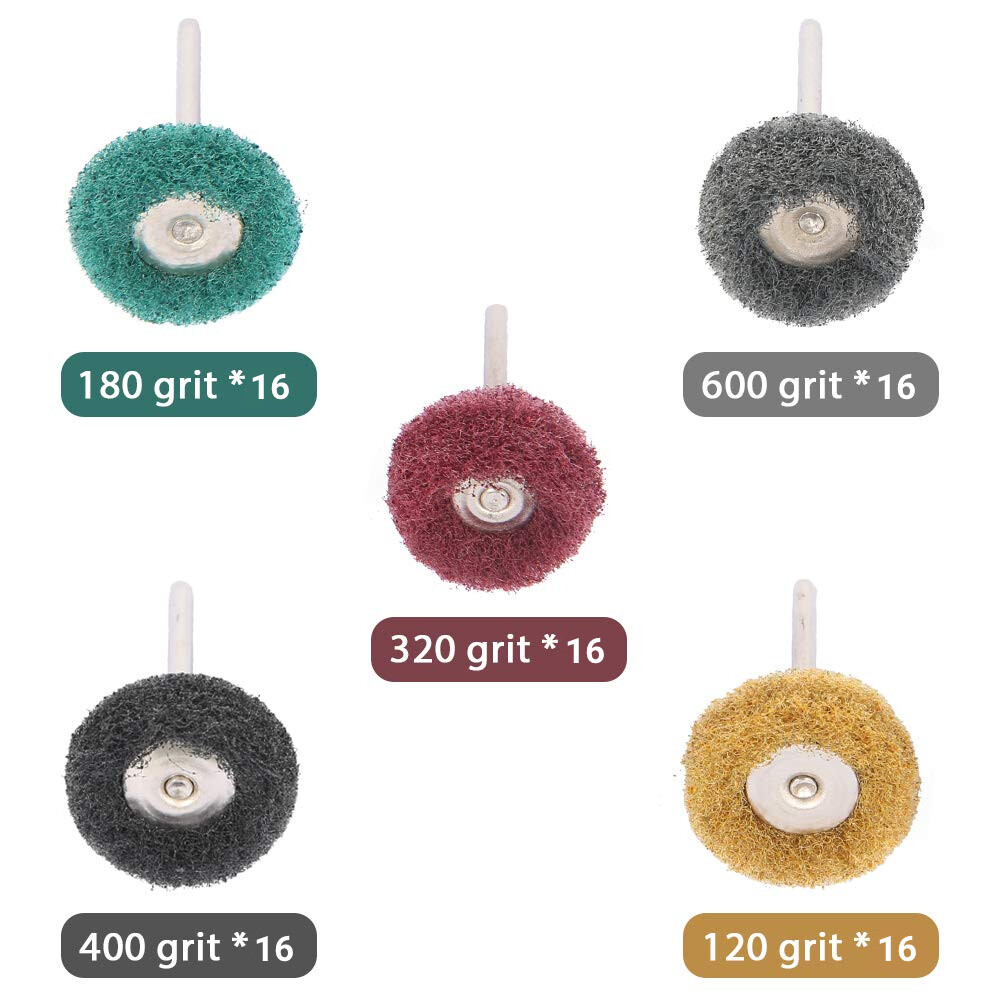 25mm Abrasive Metal Polishing Buffing Wheel Burr Kit Set for Dremel Rotary Tool