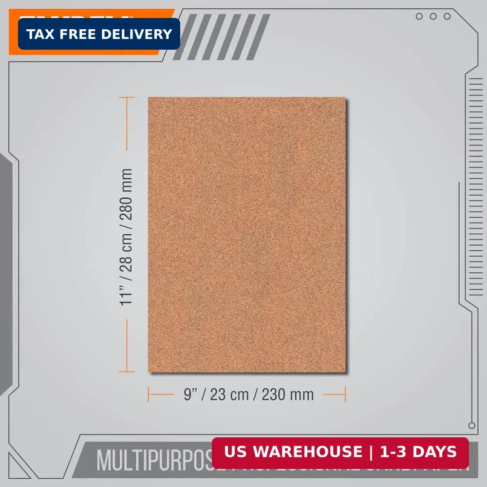 Multi-Purpose Sandpaper | 100 Grit | 25 Sheets of 9” x 11” | Ideal f