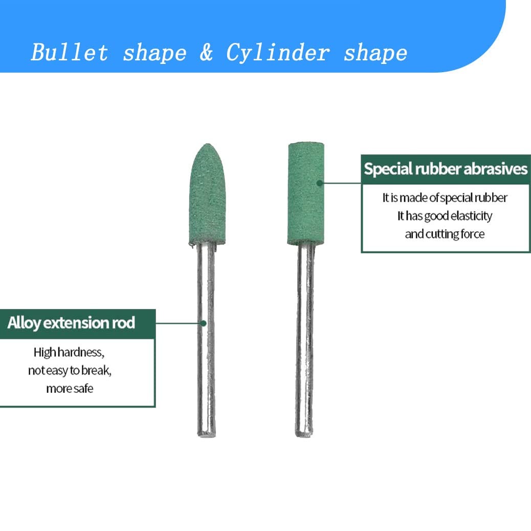 100 Pcs 𝐑𝐮𝐛𝐛𝐞𝐫 𝐏𝐨𝐥𝐢𝐬𝐡𝐢𝐧𝐠 Bits – 1/8 Inch Shank Silicone Rubber…
