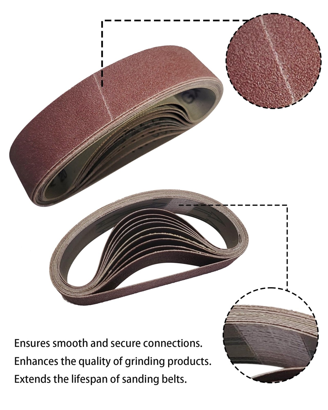 Aluminum Oxide Sanding Belts for Mini Belt Sander 13 x 1.18 inches 7 Speeds