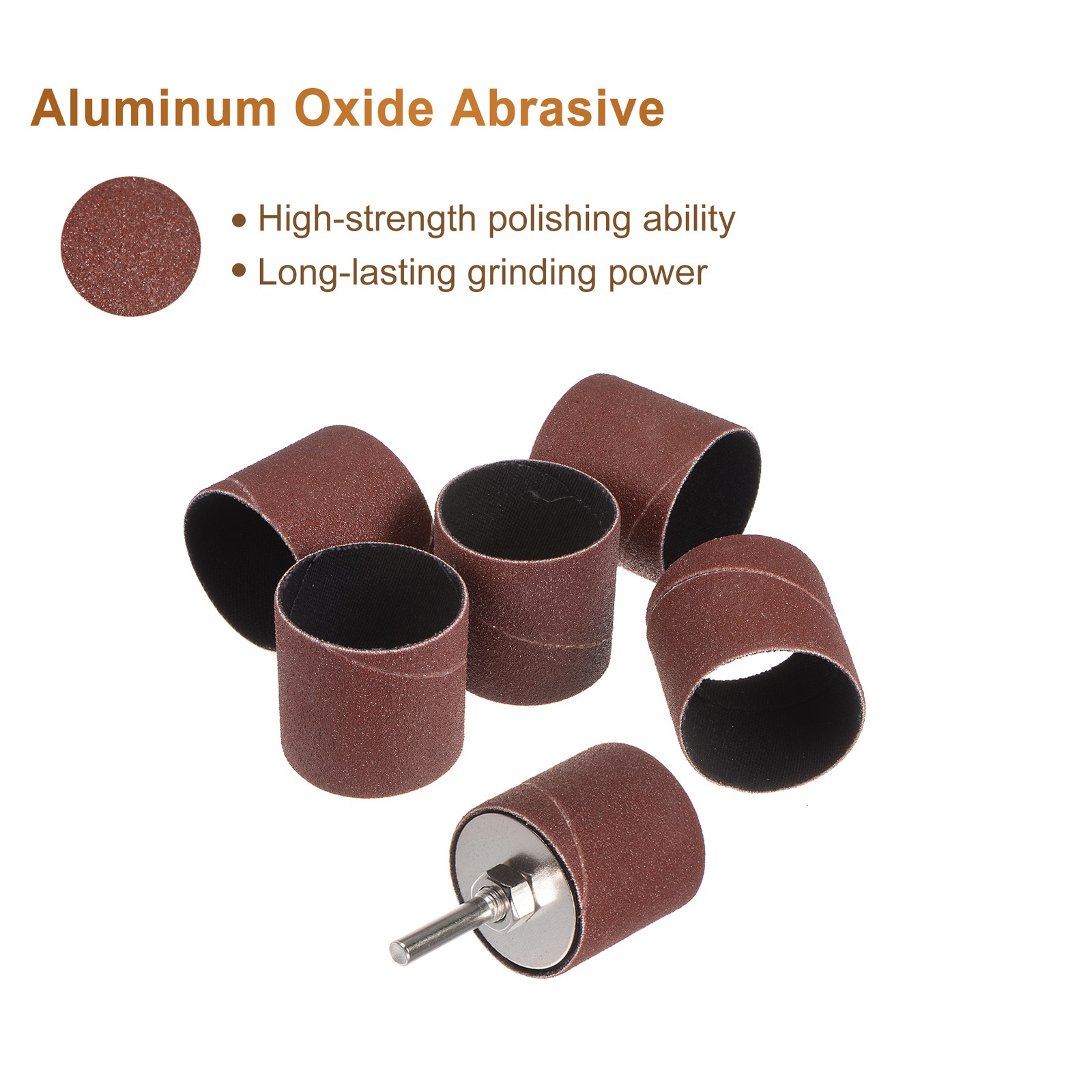 12 Pcs 1-1/2 Inch Sanding Sleeves Set 120 Grit with 1/4 Inch Mandrels