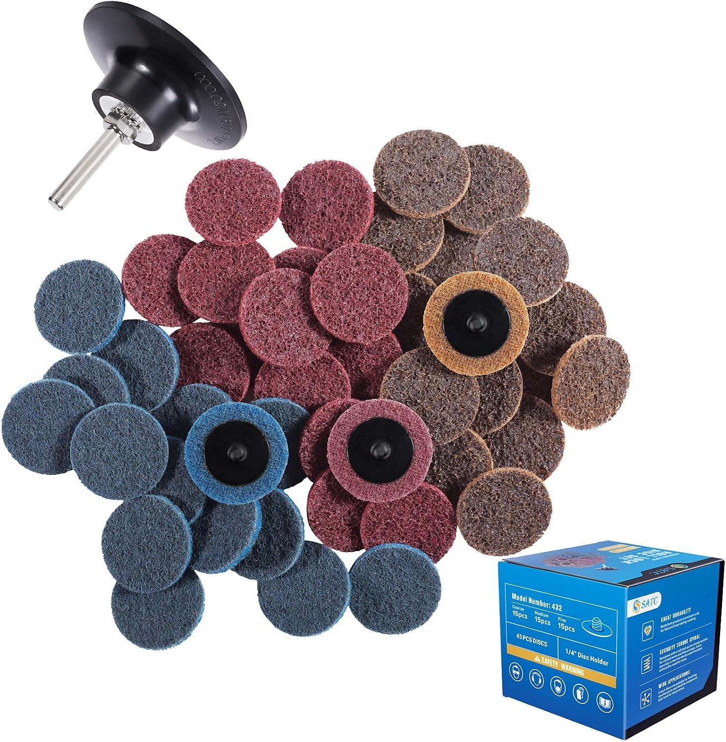S SATC 25PCS Sanding Discs 2 Inch Quick Change Disc Surface Conditioning Discs