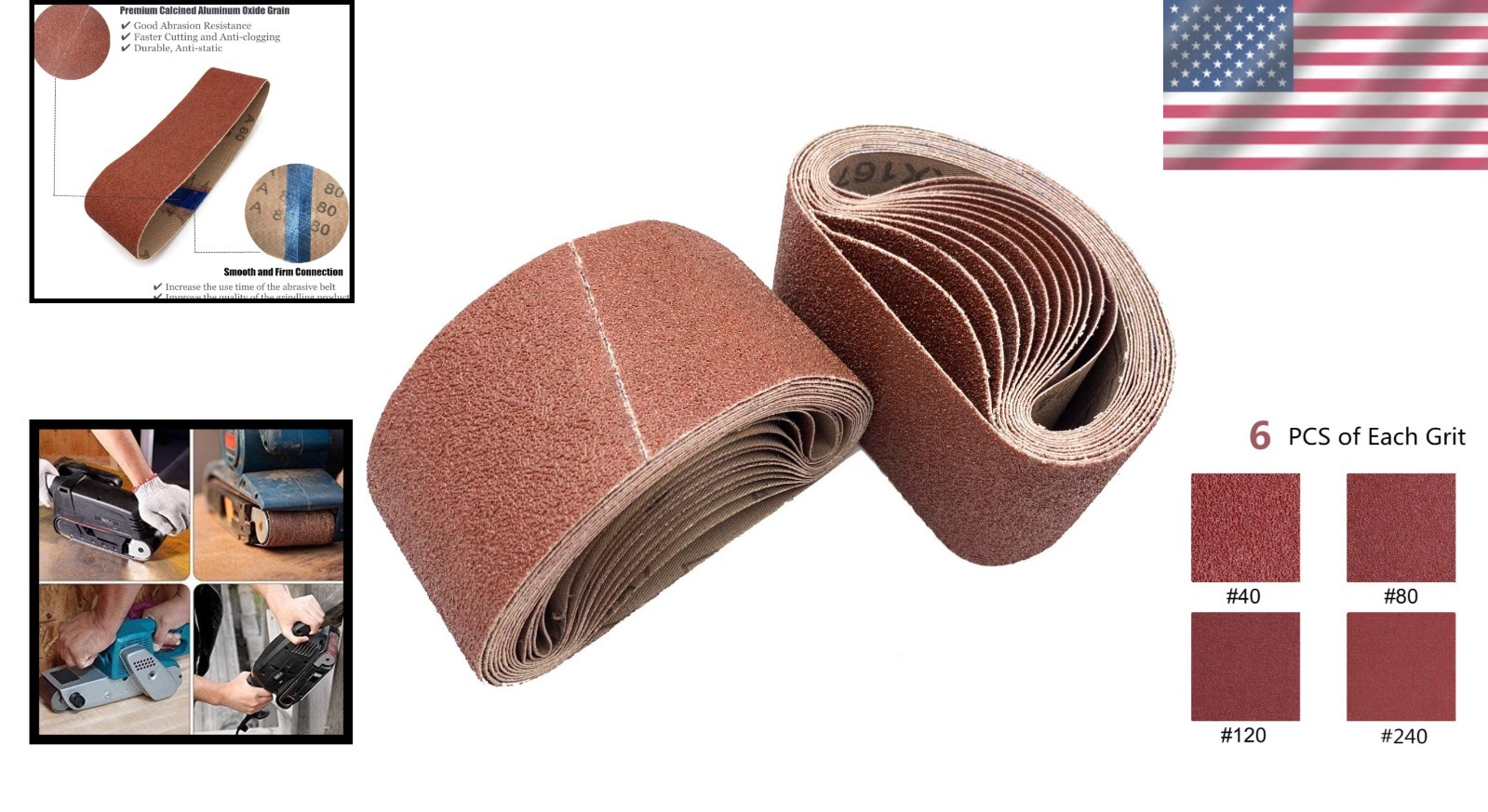 24PCS 2.5×14″ Belt Sander Sanding Belts – Aluminum Oxide