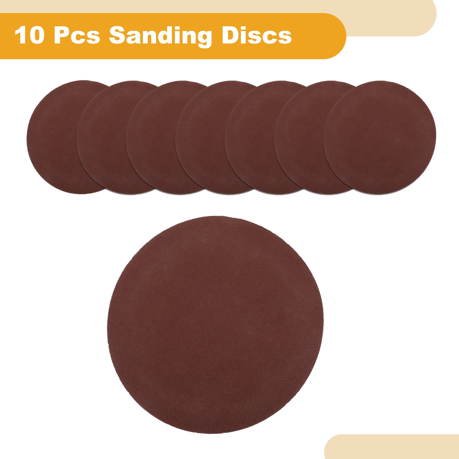 10 Pcs 180Grit Universal Sanding Discs-Round Hook Loop Sandpaper-White Paper Red
