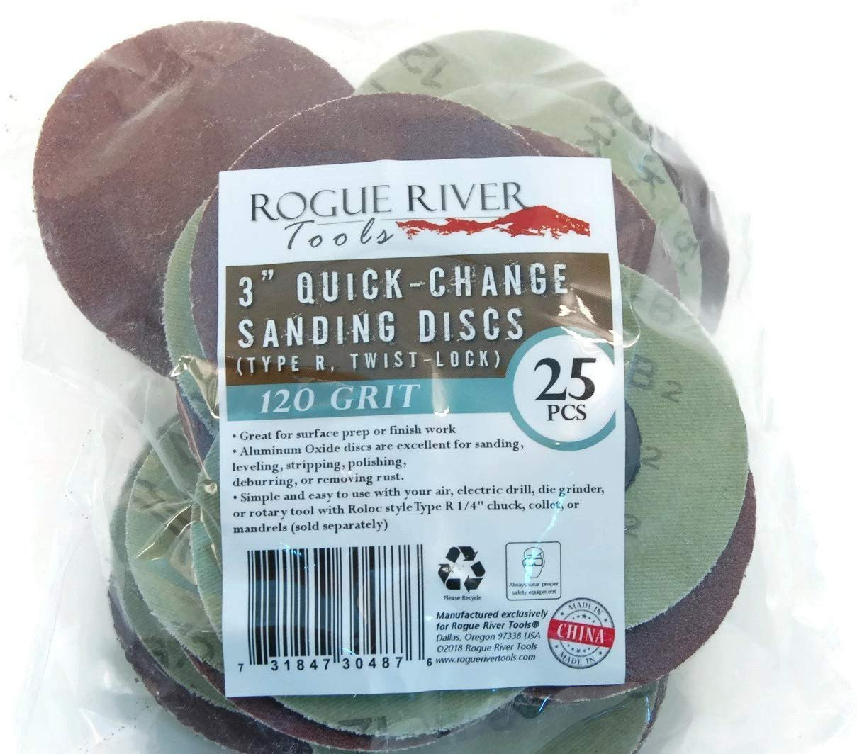 25PC 3″ ROLOC DISCS 120 GRIT R TYPE SANDING ABRASIVE ROLL LOCK MEDIUM – NEW!