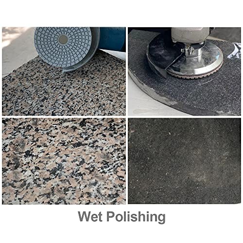 8Pcs 4 Inch Diamond Wet Polishing Pads Set of with White Bond for Mixed Grits