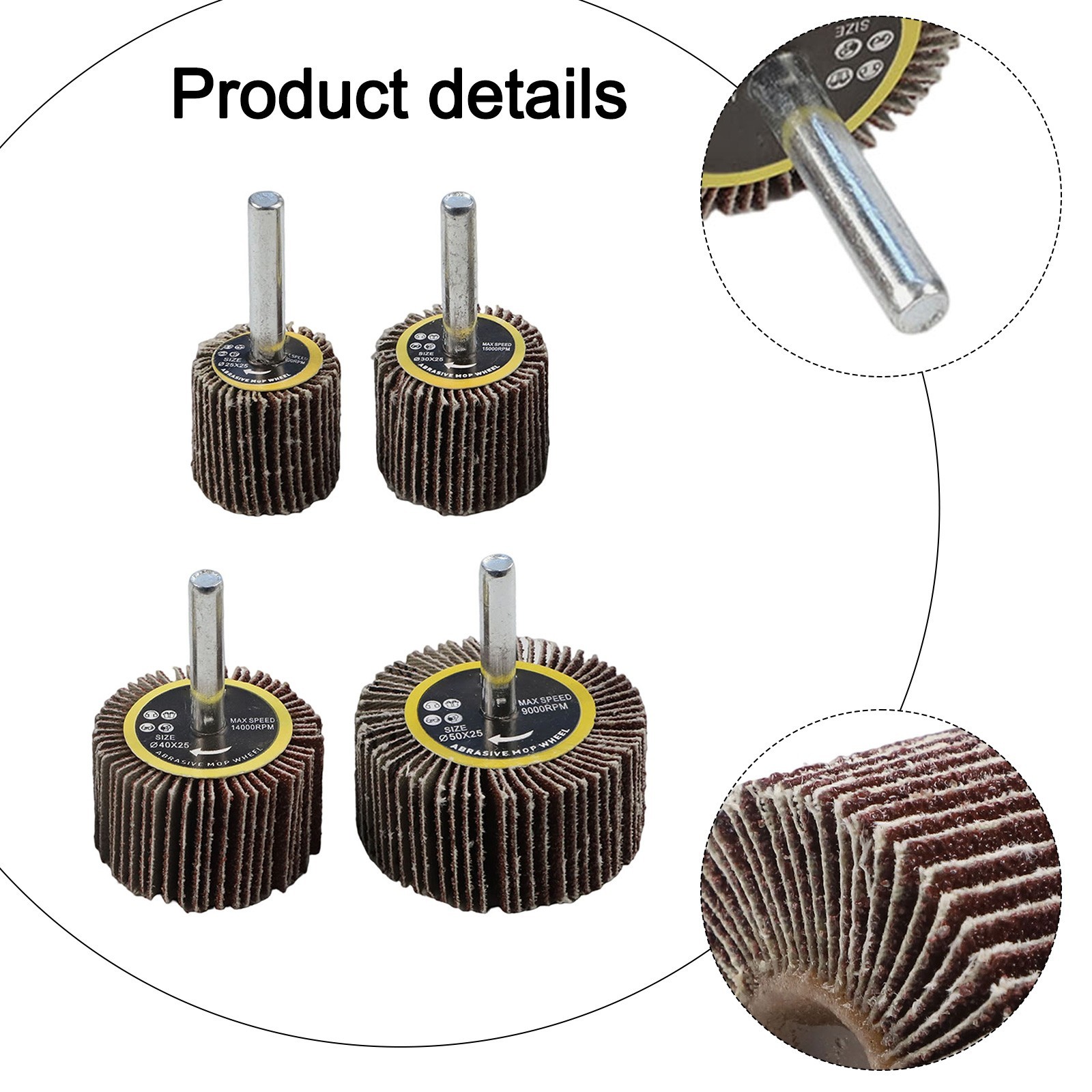 4PCS 25/30/40/50mm 80# Sanding Flap Disc Wheel Polishing Grinding Rotary Tool