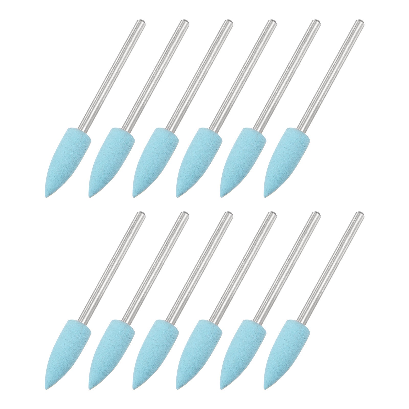 12pcs 600# Abrasive Mounted Stone 2.35mm Shank 1/4″ Dia Pointed Grinding Wheel